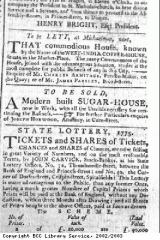 Advert for coffee and sugar house sales