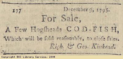 Advert for dried cod