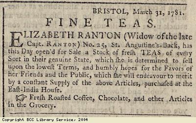 Advert for fine teas