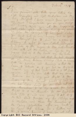 Letter regarding selling slaves