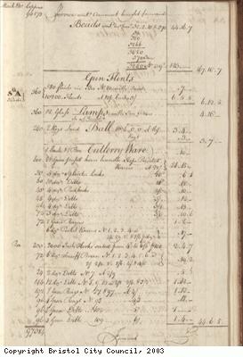 Page 43 from log book of ship Africa