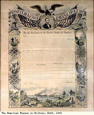 Proclamation of end of slavery