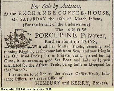 Sale by auction of a ship