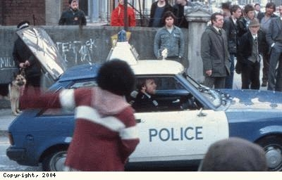 St Pauls Riots, police car driving