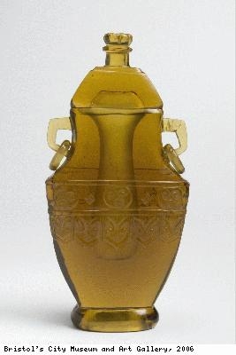 Bottle with lid in fang hu shape