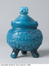 Blue, vessel and lid