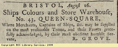 Advert: ships colours and stores