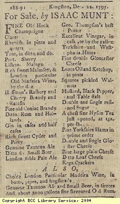 Advert for sales of food and drink