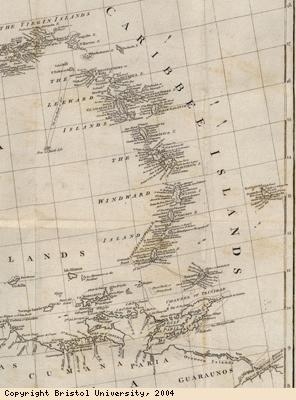 Map of the Leeward and Windward islands