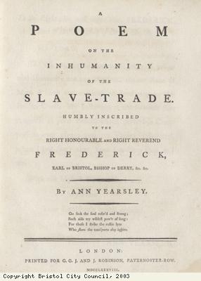 Frontispiece to poem against slavery