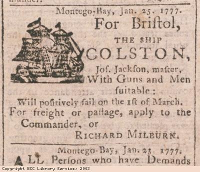 Newspaper extract, ship arrival notice