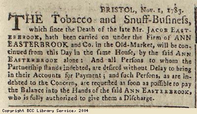 Notice about tobacco and snuff business