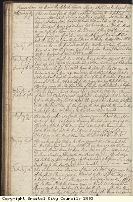 Page 36 of log book of Black Prince
