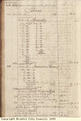 Page 40 from log book of ship Africa