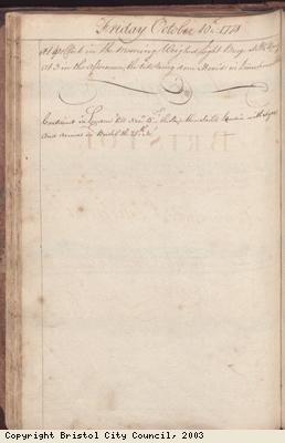 Page of log book of ship Lloyd