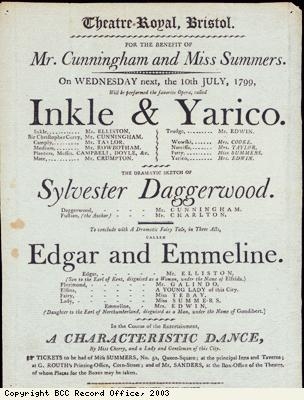 Inkle and Yarico playbill