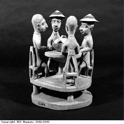 Pottery model of European missionaries