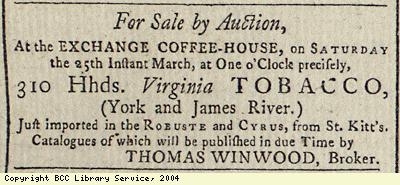 Sale by auction of tobacco