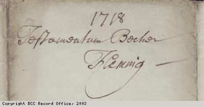 Signature on will of Becher Fleming