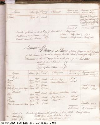 Page 28, Slave list, Chepstow Estate, Jamaica
