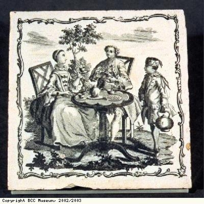 Tile, showing tea party